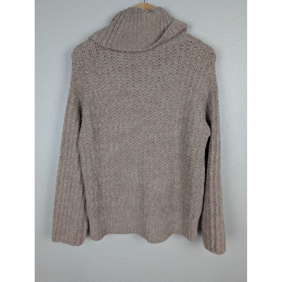 Maeve Anthropologie Sweater Womens XS Beige Cowl Turtleneck Chunky Knit Pullover - Picture 2 of 7